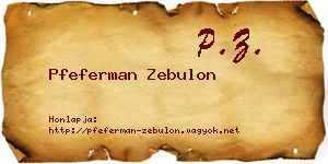 Pfeferman Zebulon névjegykártya